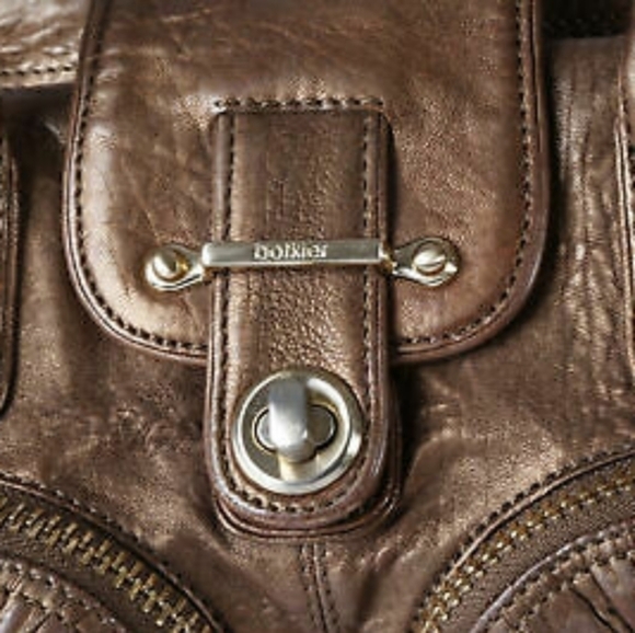 BOTKIER Brown Bronze Metallic Leather‎ Satchel Bag - Picture 6 of 6